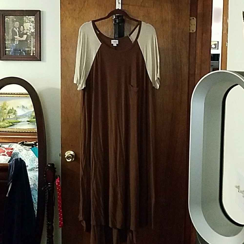 2xl lularoe Carly Brown and cream lula